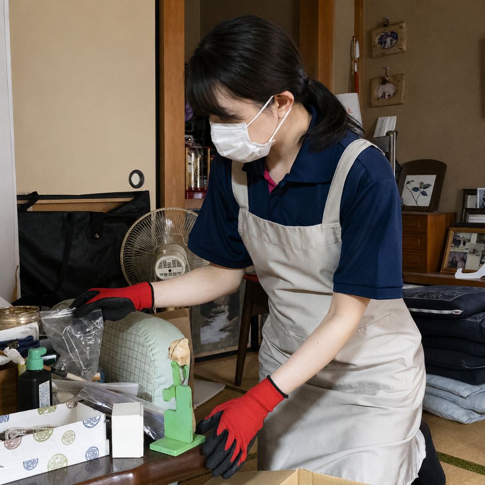 一つ一つ丁寧に仕分ける作業風景